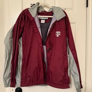 ATM Columbia Maroon and Gray Rain Jacket college football game outdoors